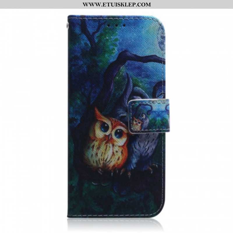 Etui Folio do Samsung Galaxy M32 Malowanie Sów